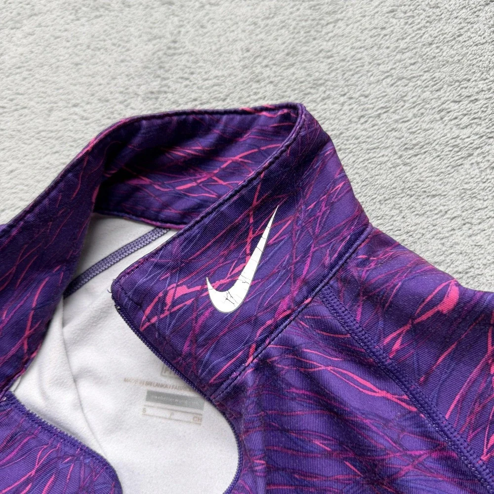Nike‎ Pro Therma-FIT 1/2 Zip Pullover Womens Small Purple Dri-FIT 438585-543